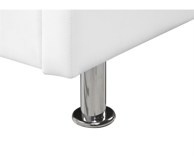 Beliani Cama con somier Piel sintética METZ 209x215 Blanco