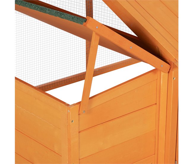 Gallinero de Exterior Madera de Abeto, Metal PawHut Naranja