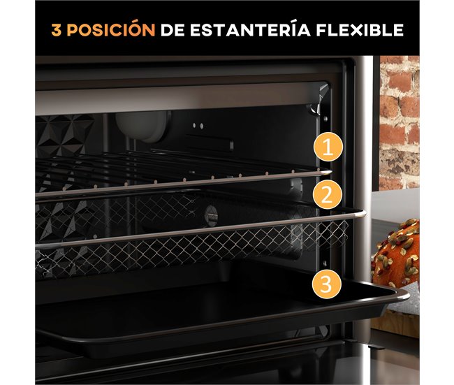 Horno Eléctrico Metal, Vidrio Templado HOMCOM, hogar - cocina Blanco