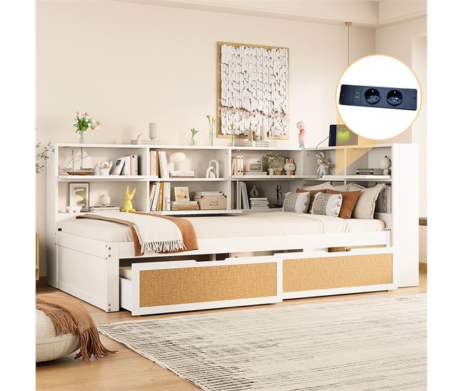 Camas individuales 116x225 Blanco