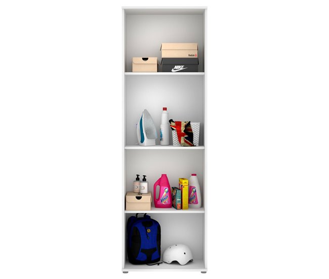 Armario multiusos 2 puertas efecto madera Blanco