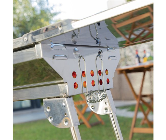 Barbacoa Plegable de Acero Inoxidable para Carbón Gris