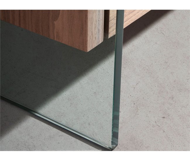 ANGEL CERDA Chifonier nogal y cristal templado Nogal