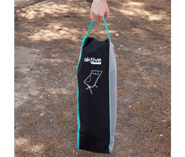 Aktive Silla plegable camping ultracompacta cojín Negro