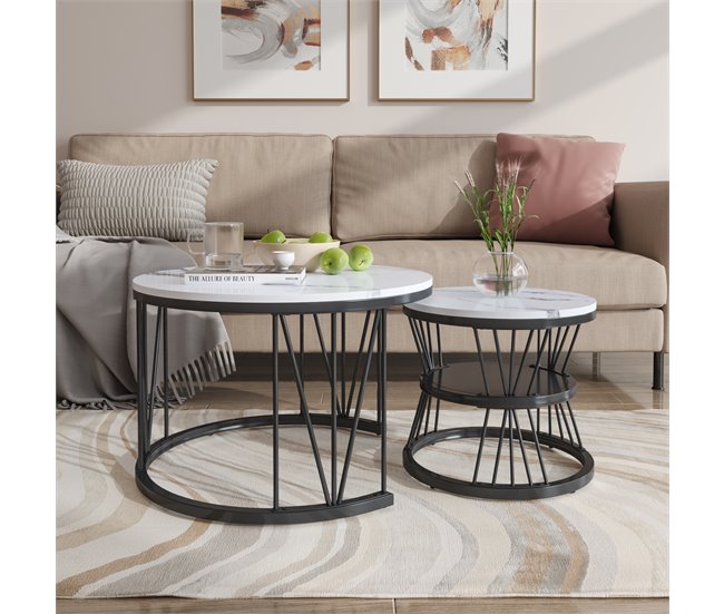 Mesa de centro, mesa auxiliar, mesa de esquina. 70x45 Blanco