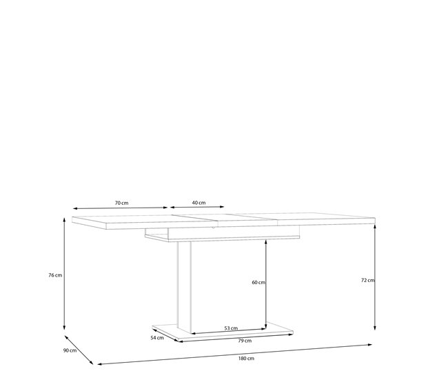 Mesa de comedor extensible roble VERONA Roble