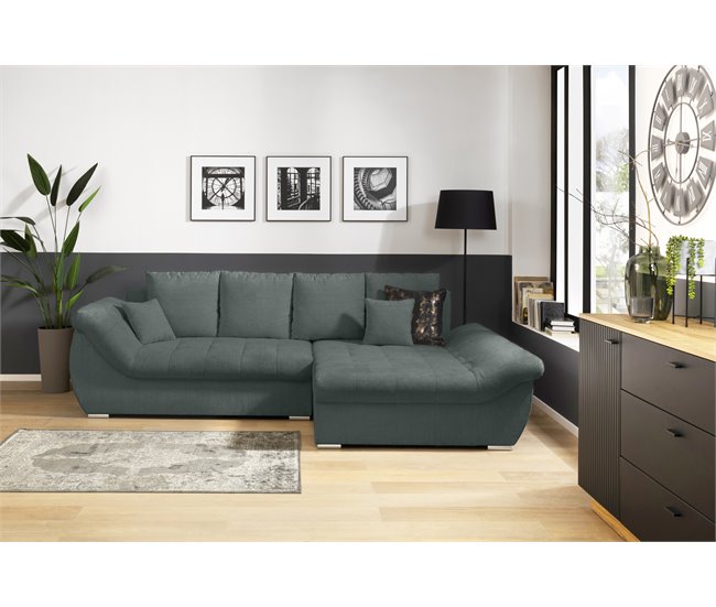 Chaise longue con cama y arcón EDEN Verde