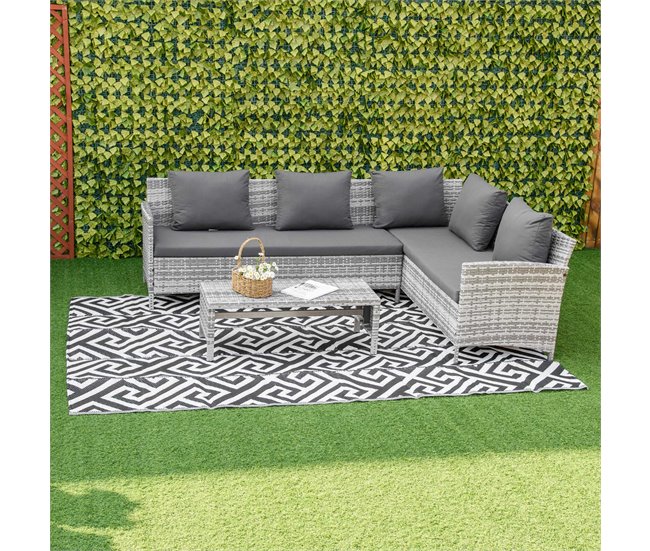 Alfombra de Exterior Polipropileno Outsunny Multicolor