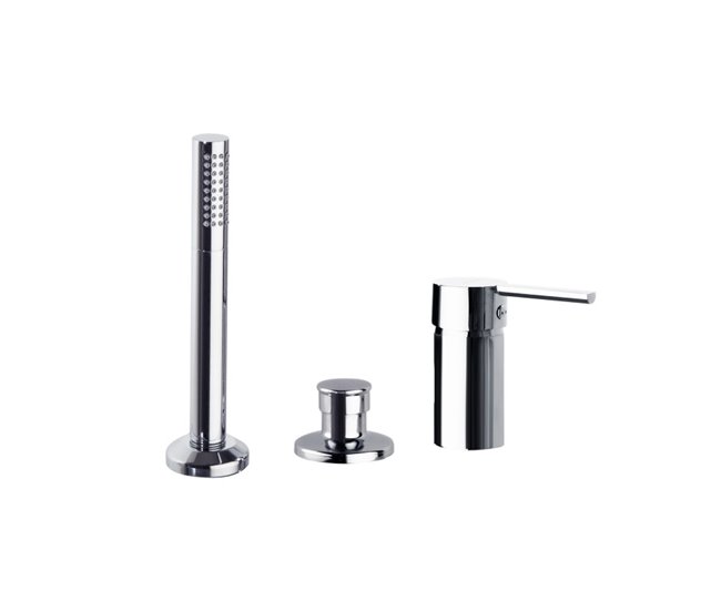 Grifo de Repisa de Baño-Ducha Monomando con Accesorios de Ducha Cromo