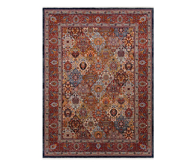 Alfombra KESHAN franjas Ornamento marco oriental 7576/53511 200x290 Multicolor