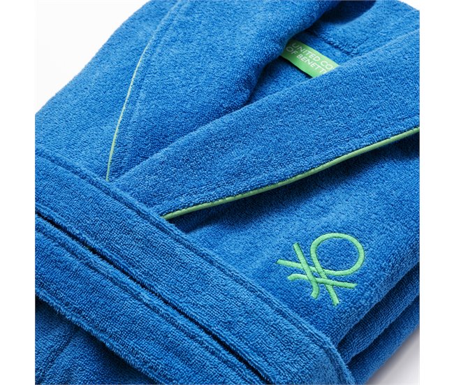 Albornoz benetton 360 gsm 100% algodón Azul