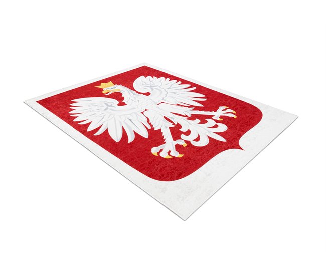 Alfombra lavable ANDRE 2309 emblema de Polonia Blanco