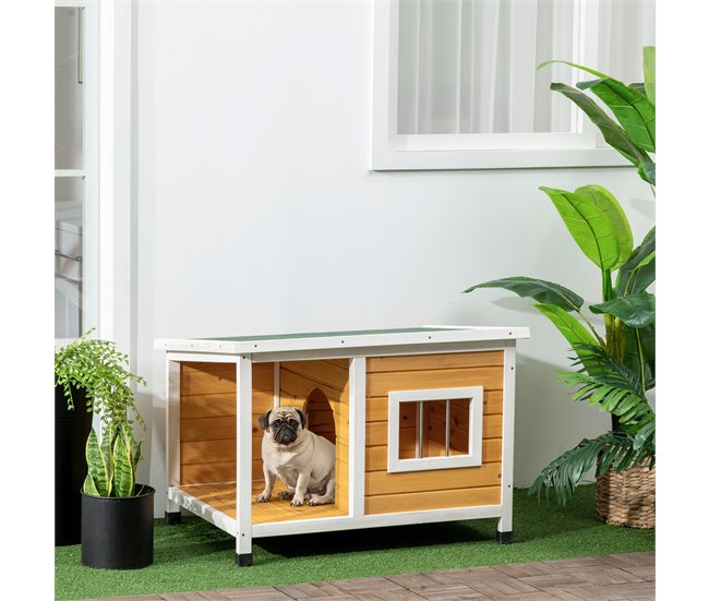 Casa para Perros Madera de Abeto PawHut Naranja