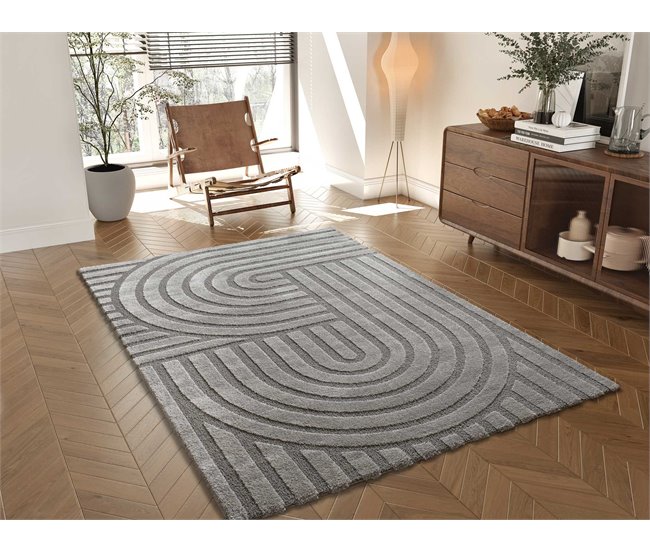 Alfombra con relieve de estilo escandinavo SNOWY - ATTICGO 80x150 Gris