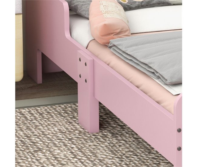 Cama Infantil MDF, Tablero Multicapa ZONEKIZ Rosa
