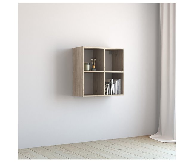 Acomoda Textil – Estantería para Pared y Suelo.(4 Cubos Cuadrada) 67 Blanco