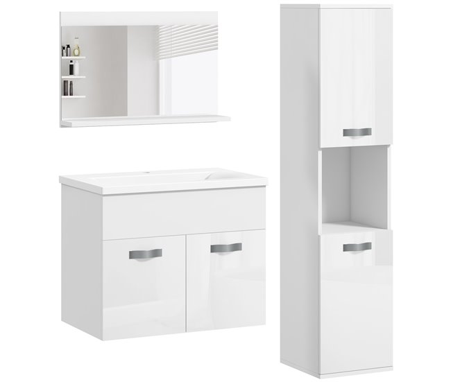 Muebles de Baño Melamina de Madera kleankin, hogar - baño Blanco