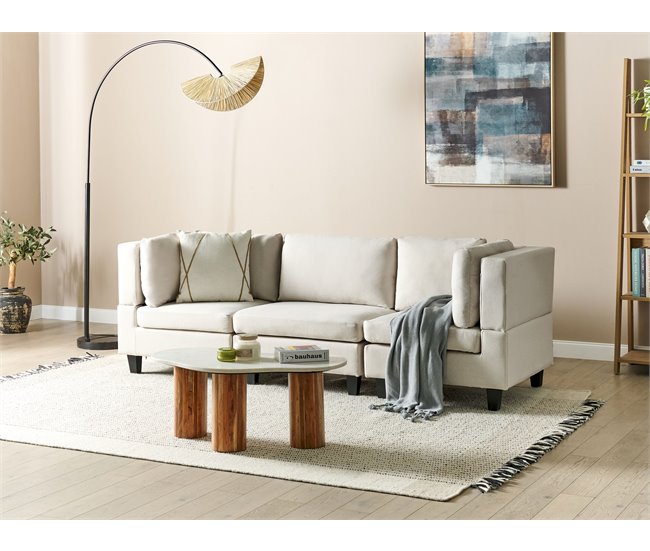 Beliani Sofá modular Poliéster UNSTAD Beige