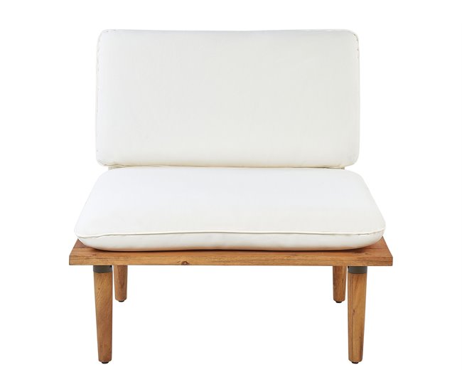 Beliani Conjunto de jardín Madera de acacia Crema