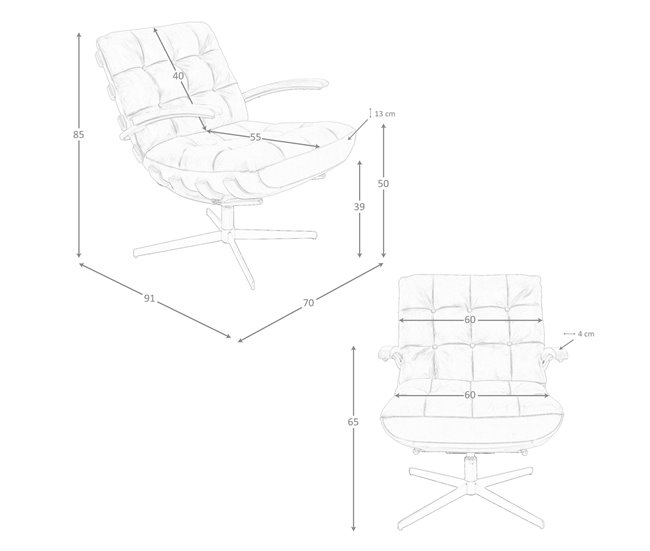 ANGEL CERDA Sillón giratorio piel Marron