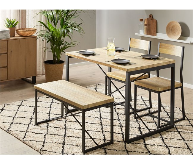 Beliani Conjunto de comedor FLIXTON Marron