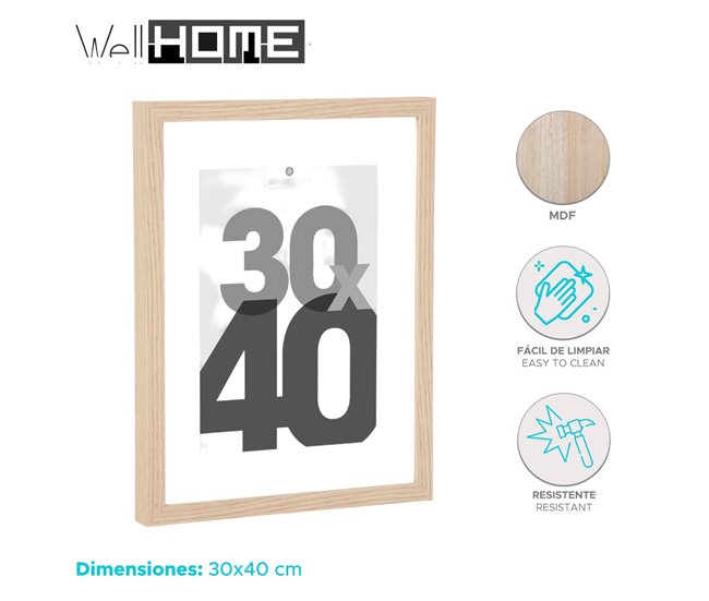 WELL HOME - Marco de fotos MDF Beige