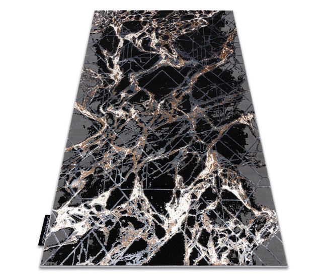 Alfombra DE LUXE moderna 622 Abstracción - Structural 240x340 Negro
