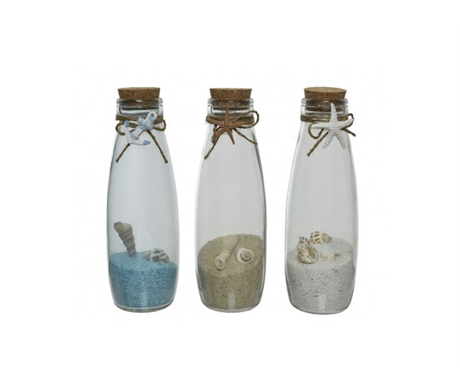 Botella con deco MARINA 20cm colores surtidos Surtido