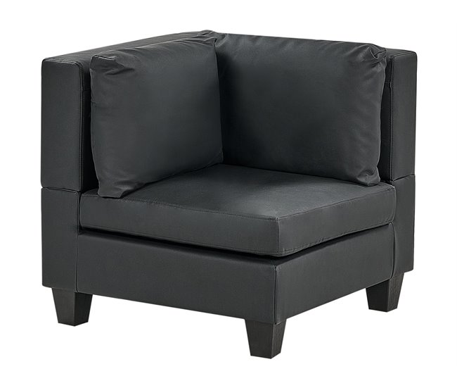 Beliani Sofá modular Piel sintética UNSTAD Negro