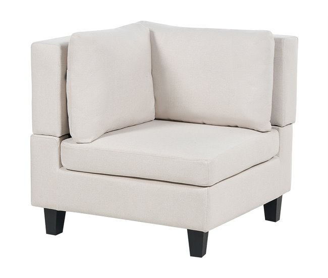 Beliani Sofá modular esquinero con reposapiés Poliéster UNSTAD Beige