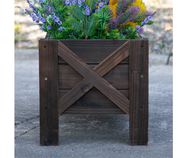 Huerto Urbano Rectangular Madera de Abeto Outsunny Marron
