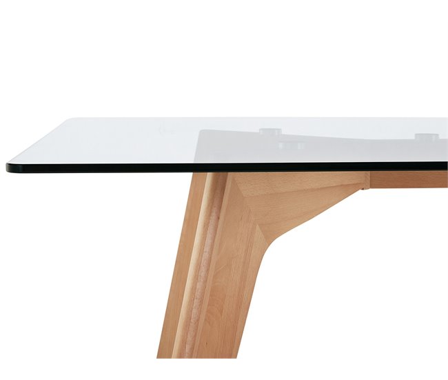 Beliani Mesa auxiliar HOUMA 90x160 Transparente