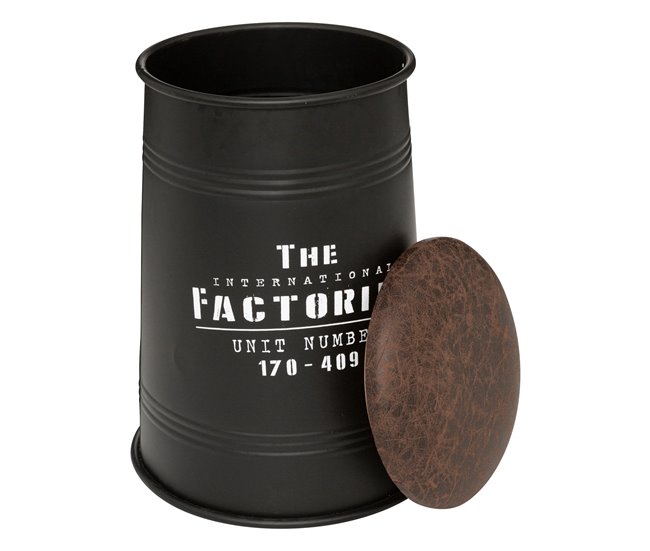 WELL HOME - Puf canister "Joao" Negro