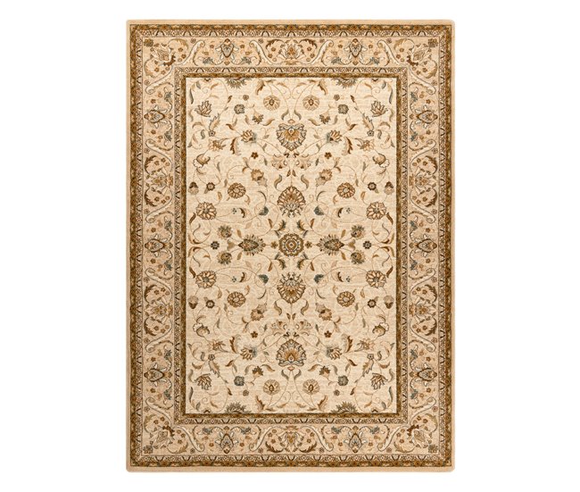 Alfombra de lana OMEGA ARIES flores  perla 170x235 Beige