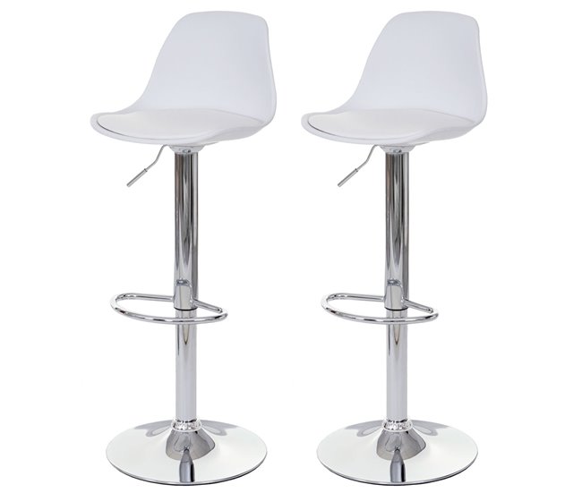 2x taburetes de bar taburete giratorio con base sintética Gris