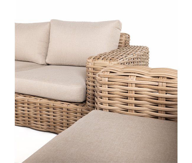 Set de jardín BALI con mesa 1 sofá y 2 sillones Natural