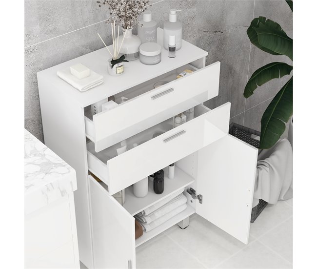 Mueble Auxiliar Baño Melamina de Madera kleankin Blanco
