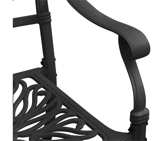 2 Sillas de jardín de aluminio fundido Negro