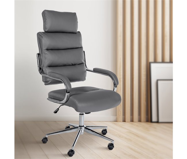 Silla de oficina - Campo - Simil cuero Gris