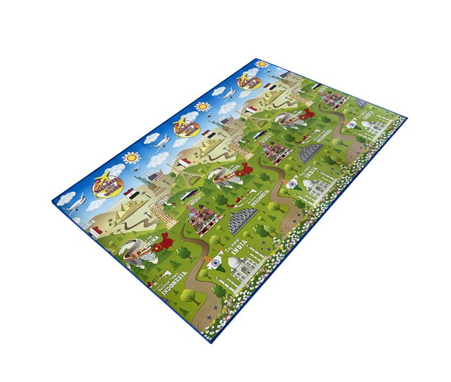 Acomoda Textil – Alfombra Infantil Impermeable y Acolchada. Azul/ Verde