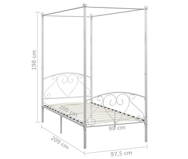 Estructura de cama con dosel metal 