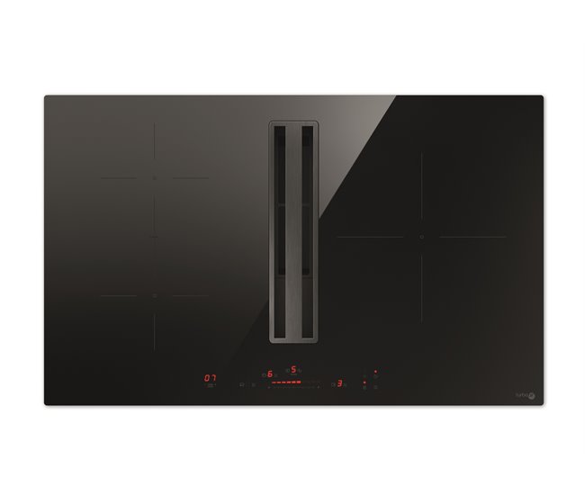 Placa de inducción con extractor TURBOAIR IMPULSO 3 zonas 80cm Negro