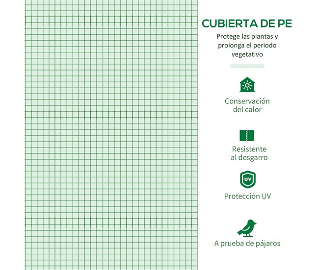 Invernadero de Jardín PE, Acero Outsunny Verde