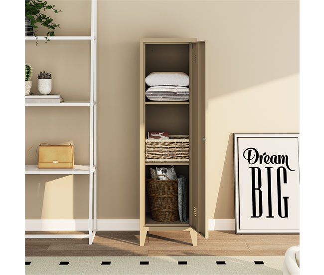 Casillero metálico Kurikka con 3 compartimientos acero Blanco