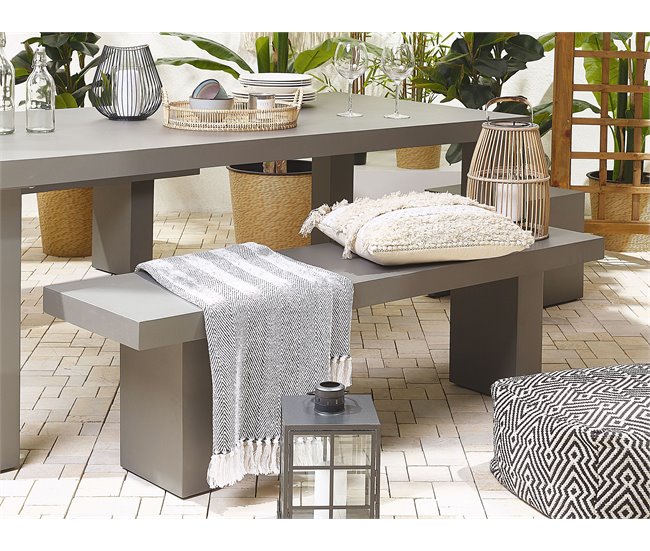 Beliani Conjunto de comedor TARANTO Gris