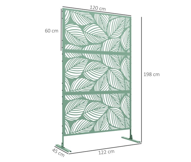 Biombo de Exterior Acero Outsunny, hogar - decoración Verde