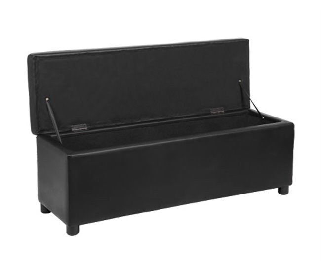 Corium Banco Ottomane para almacenaje tapizado cuero sintético 119x38 Negro