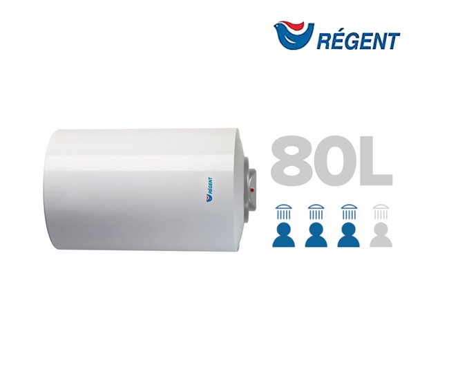 Termo eléctrico, Regent, Regent 80 litros, Horizontal Blanco Brillo