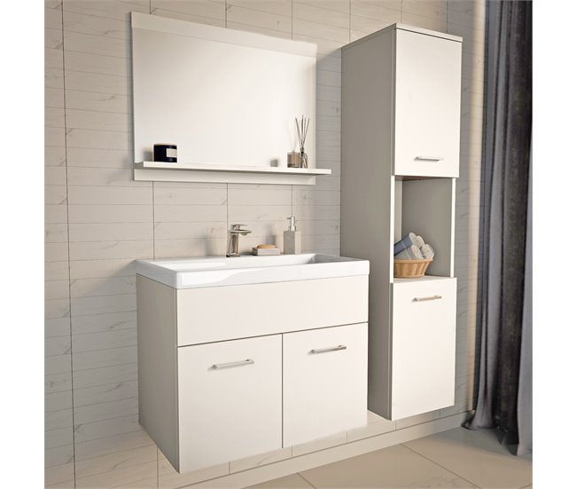 Conjunto de muebles de baño Krildihana 3 piezas [en.casa] 30 Blanco