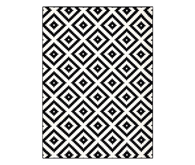 Alfombra BCF Morad RUTA diamantes geométrico 140x200 Negro